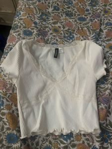 A White Crop Top