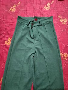 Emerald Green Wide Leg Trousers