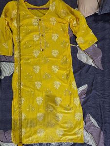Yellow Printed Kurta Set