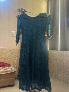 Teal Jimmy Choo Plazzo Kameez