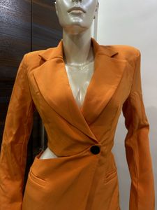 shein Orange Cutout Blazer Dress