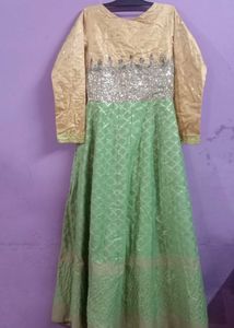 Elegant Party Wear Gown Banarsi