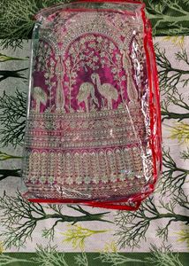 Red Wine Bridal Designer Unstiched Lehenga Choli Set