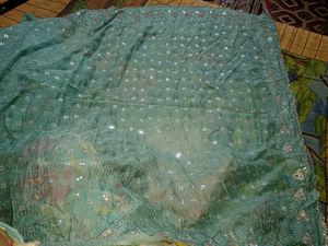 New stone Saree with attached blouse piece