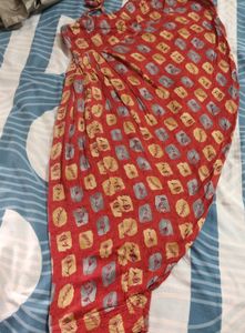 Red Printed Patiala Suit
