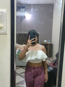 Cute White Single Strap Top