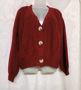 Premium Burgundy Knit Cardigan ♥️