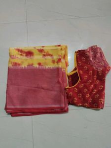 yellow Saree & Blouse Set