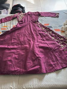 Elegant Maroon Anarkali Suit Set