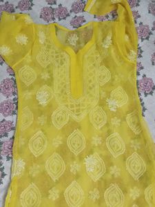 Yellow Embroidered Kurta