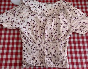 Floral Ruffle Collar Top