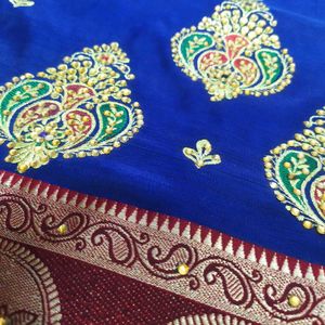 Embroidered banarasi silk saree