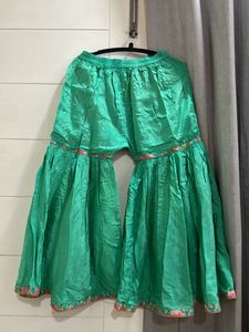 Koskii Sea Green Floral Print Sharara Set