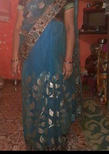 Elegant net parteear saree(without blouse)