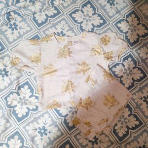 Girls' Gold Floral Outfit