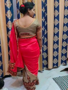 One Time Used Saree With Blouse
