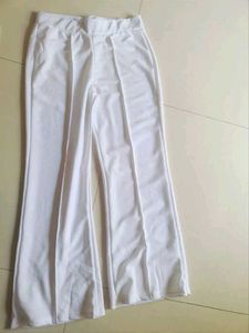 Casual Polyester Blend White Pant