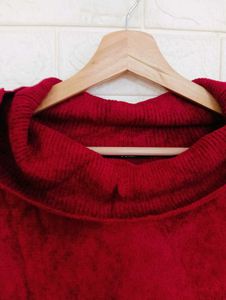 Burgundy Cowl Neck Sweater