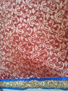 Elegant Red Embroidered Saree