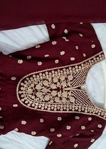 Elegant 3 Pc Maroon Sharara Suit Set🥀🥀