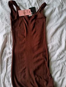 Brown Midi Bodycon Dress