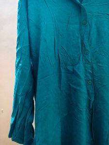 Teal Button-Down Top