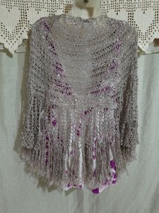 Combo Of Short Dress &amp; Crochet Flared Srug