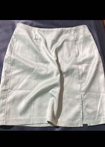 Mint Green Satin Mini Skirt