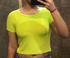 ZARA Neon Green Crop Top