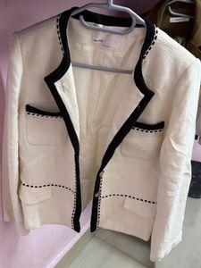 Vintage Cream &amp; Black Trim Blazer