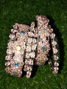 Pink Beaded Bangle Set