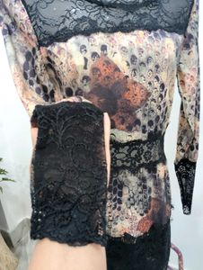Lace Trim Sheath Dress