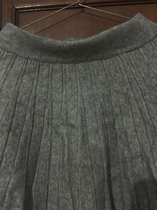 Gray Knit Mini Skirt
