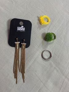 Earrings and free rings