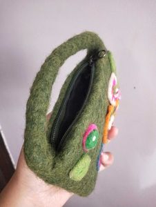 2 Felted Wool Purses, Pouches