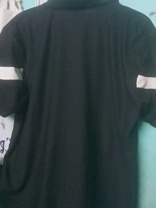 Black Polo with White Stripes
