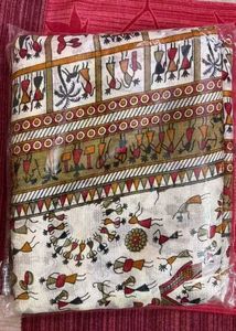 Block Print Ikat Saree 🩷