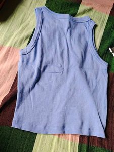 Blue Ribbed Tank Top