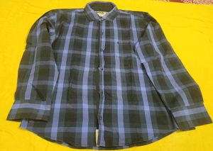 Blue & Black Plaid Shirt