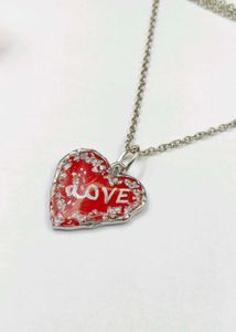 Resin Red 'Love' Heart Necklace
