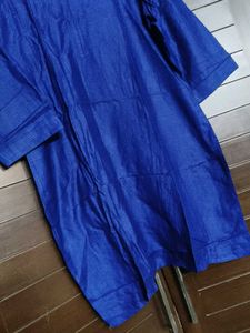 Fabindia Women Blue Pure Silk Kurta