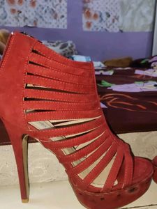 Red Cage Heel Booties