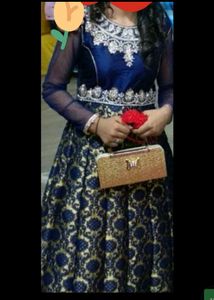 Elegant Blue Colour Gown For Girls Wear