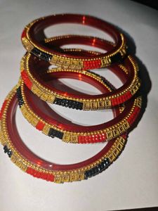 Handcrafted Beaded Bangle Set