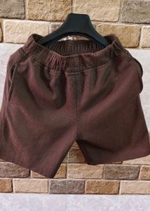 Men's Brown Corduroy Shirt &amp; Shorts Set