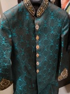Elegant Teal Green Sherwani