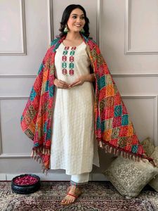 Look stylish with this our cotton schiffle chikan