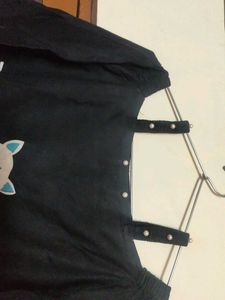 Black Square Neck Top
