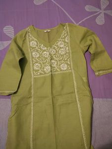 MAX embroided Lime Green Kurti