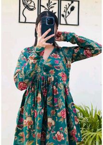 Floral Print Empire Waist Kurta